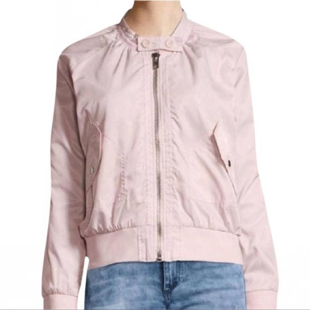 Free People Midnight Pink Bomber Jacket Size Medium Lightweight